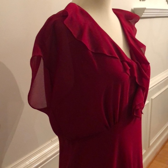 Talbots Red Ruffle Maxi Dress - Picture 3 of 7